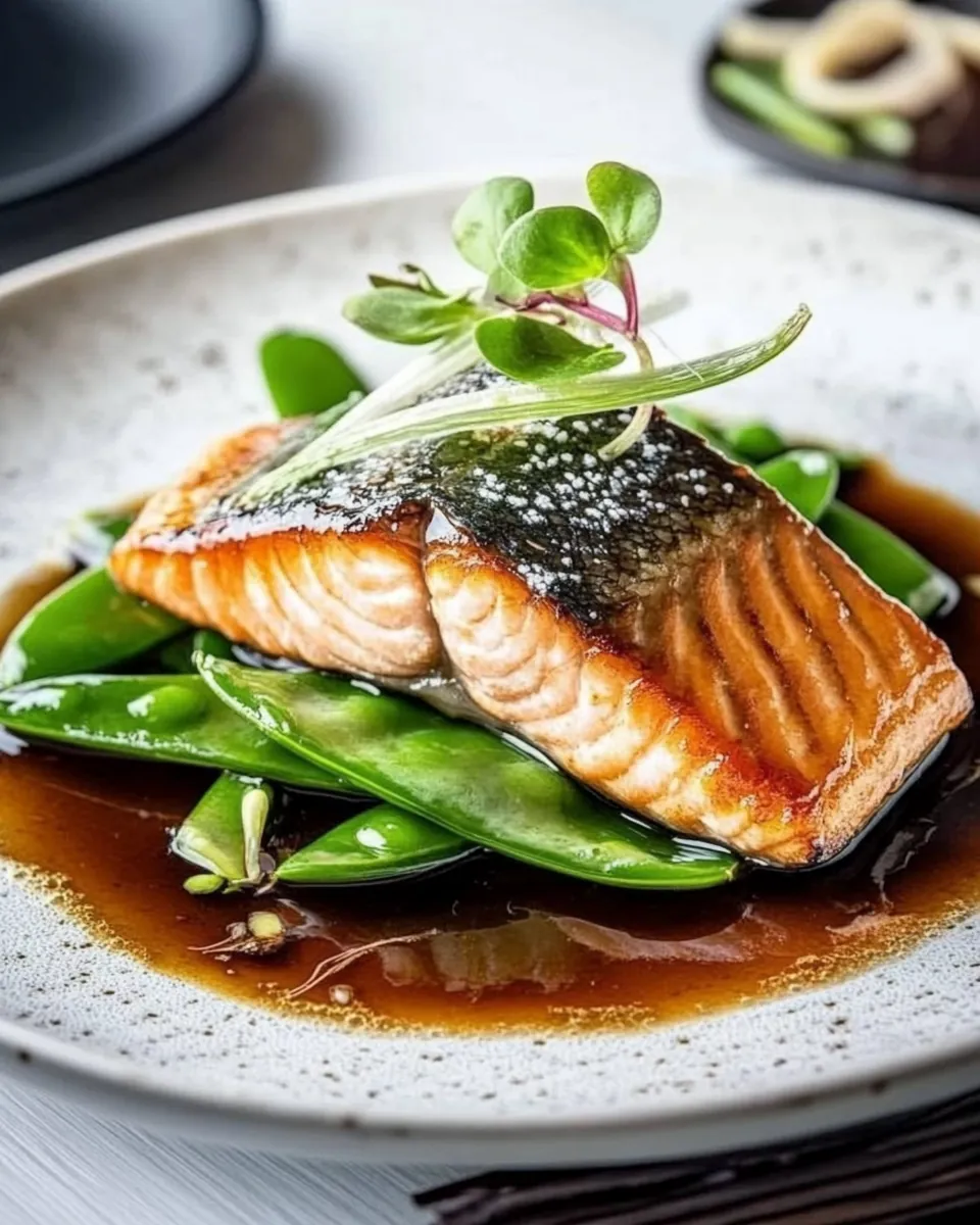 Salmon Teriyaki with Snow Peas