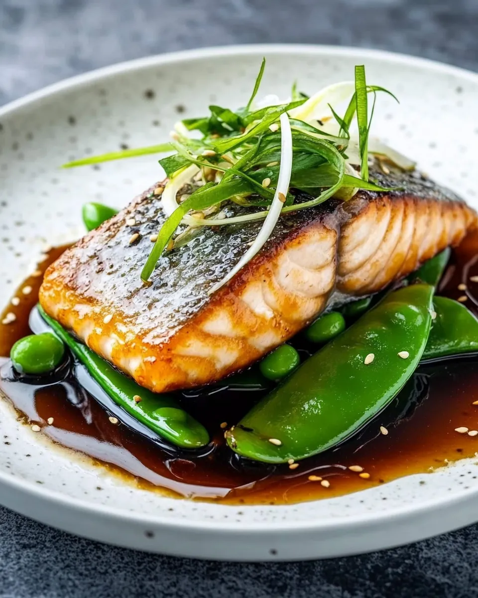 Salmon Teriyaki with Snow Peas