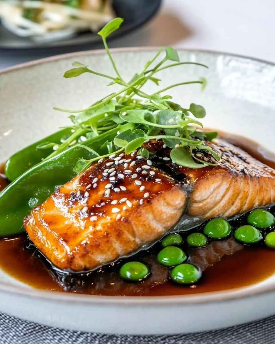 Salmon Teriyaki with Snow Peas