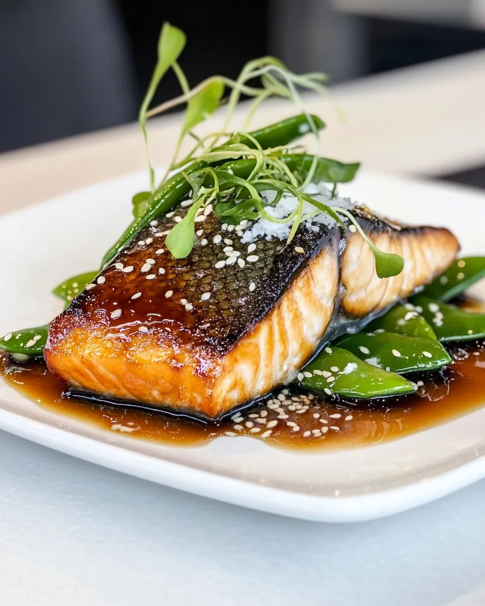 Salmon Teriyaki with Snow Peas