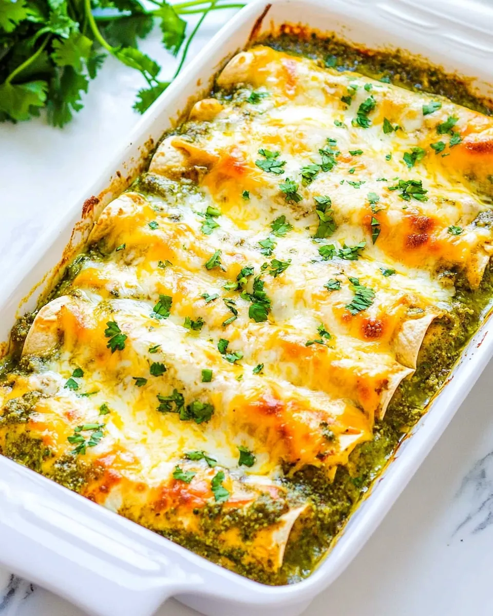 Salsa Verde Chicken Enchiladas