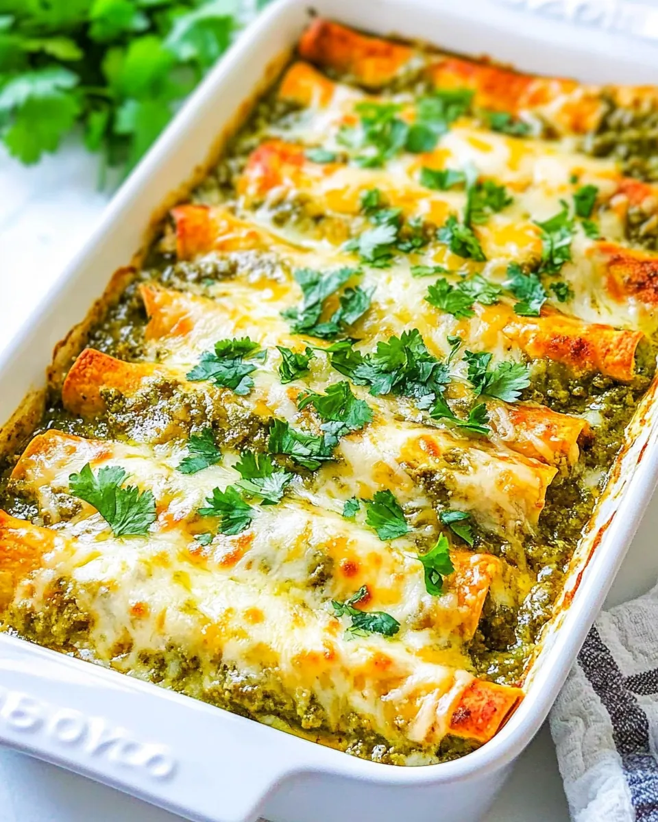 Salsa Verde Chicken Enchiladas