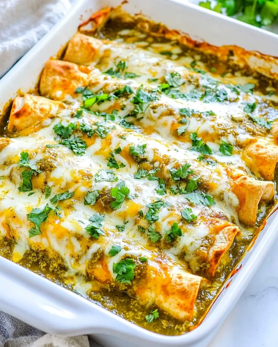 Salsa Verde Chicken Enchiladas