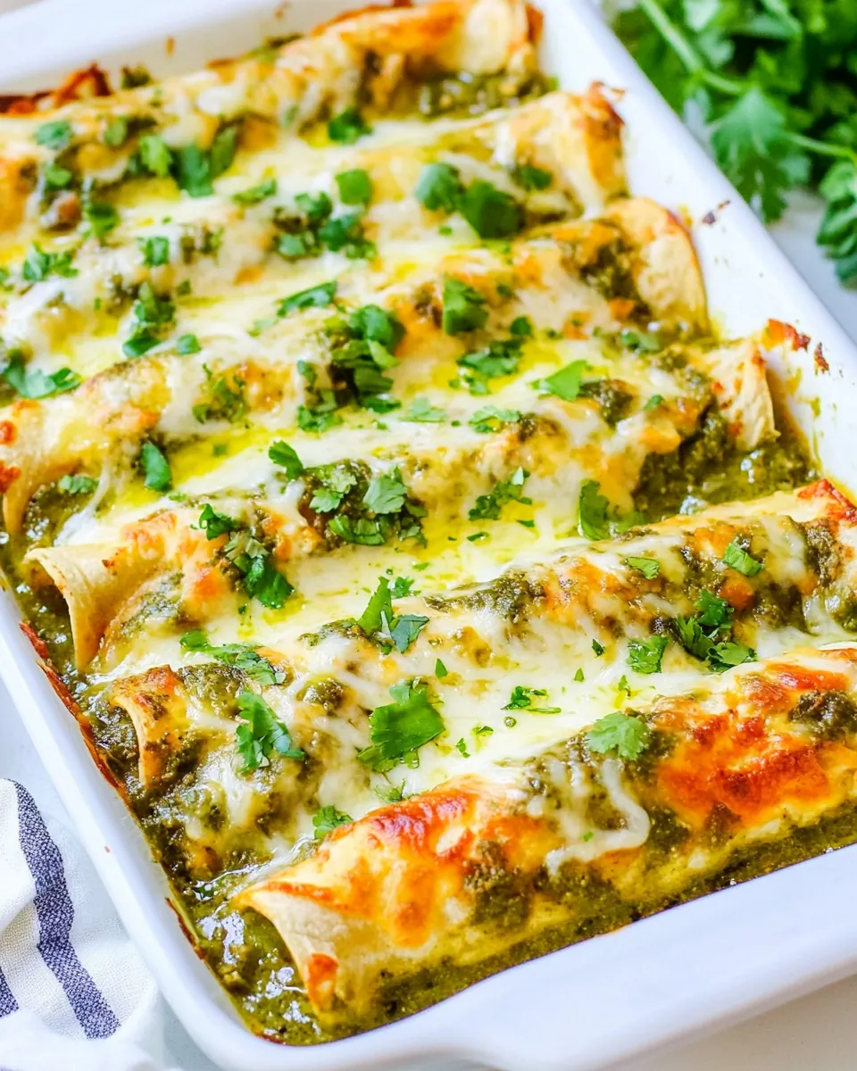 Salsa Verde Chicken Enchiladas
