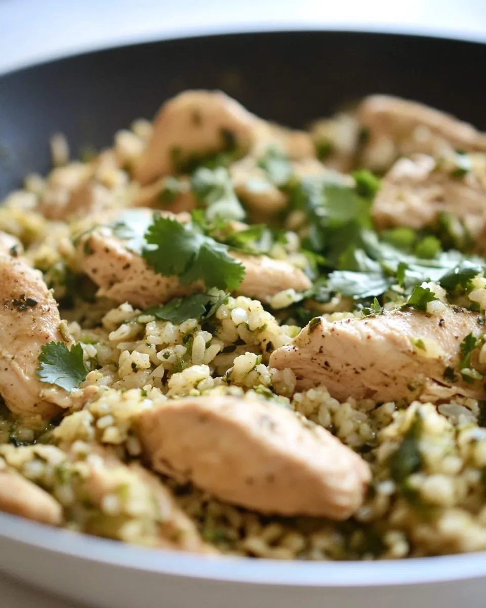 Salsa Verde Chicken Rice Skillet