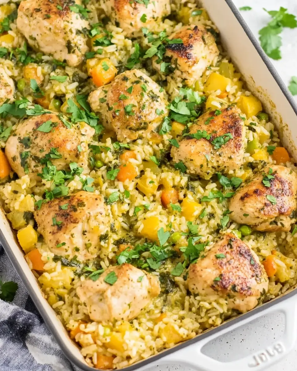 Salsa Verde Chicken and Rice Skillet