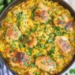Salsa Verde Chicken and Rice Skillet