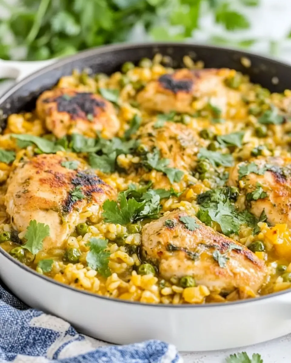 Salsa Verde Chicken and Rice Skillet