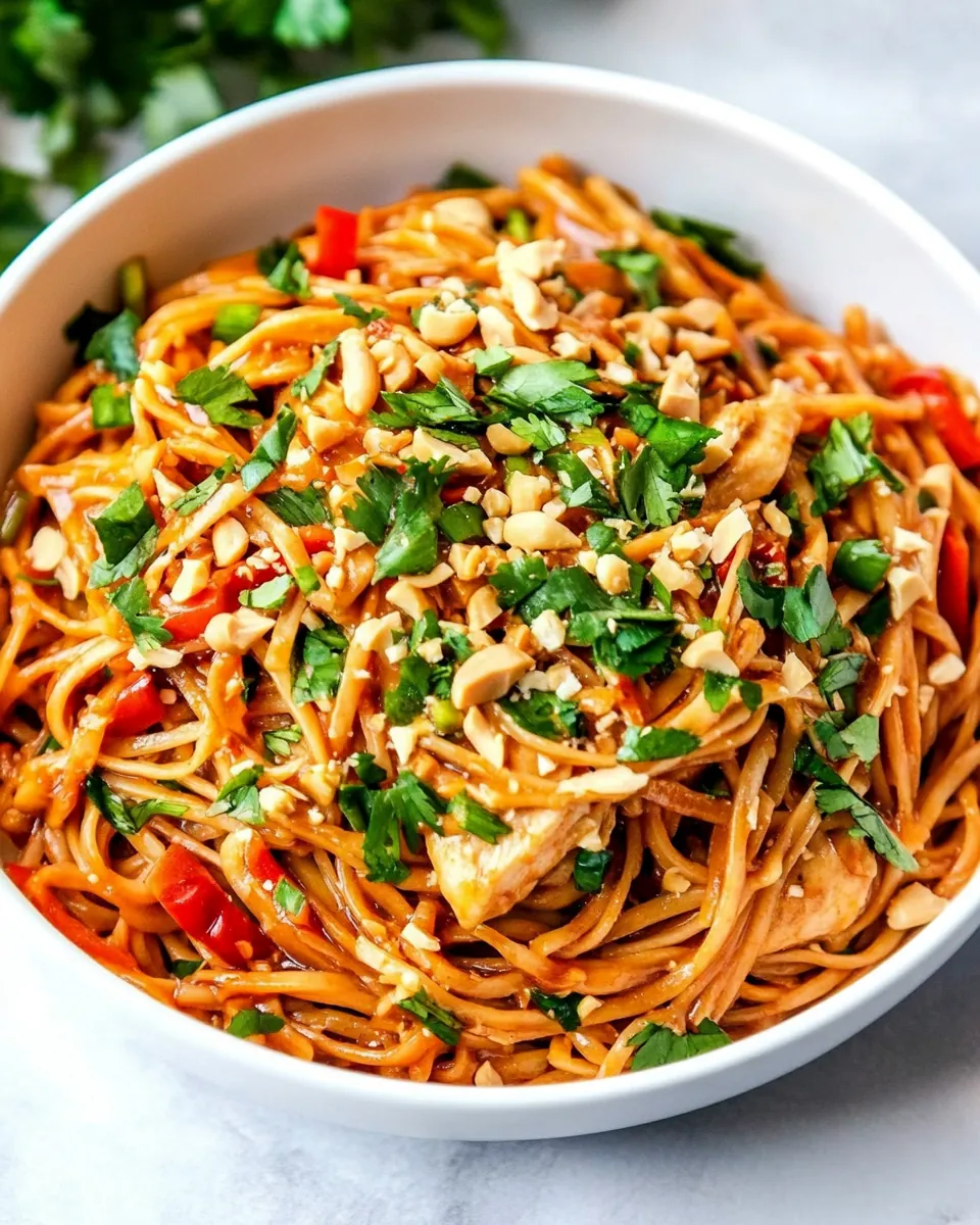 Saucy Peanut Noodles with Chicken