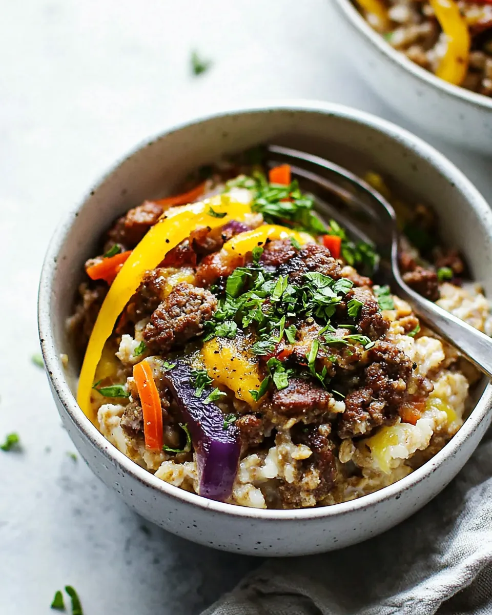 Savory Breakfast Sausage Oatmeal