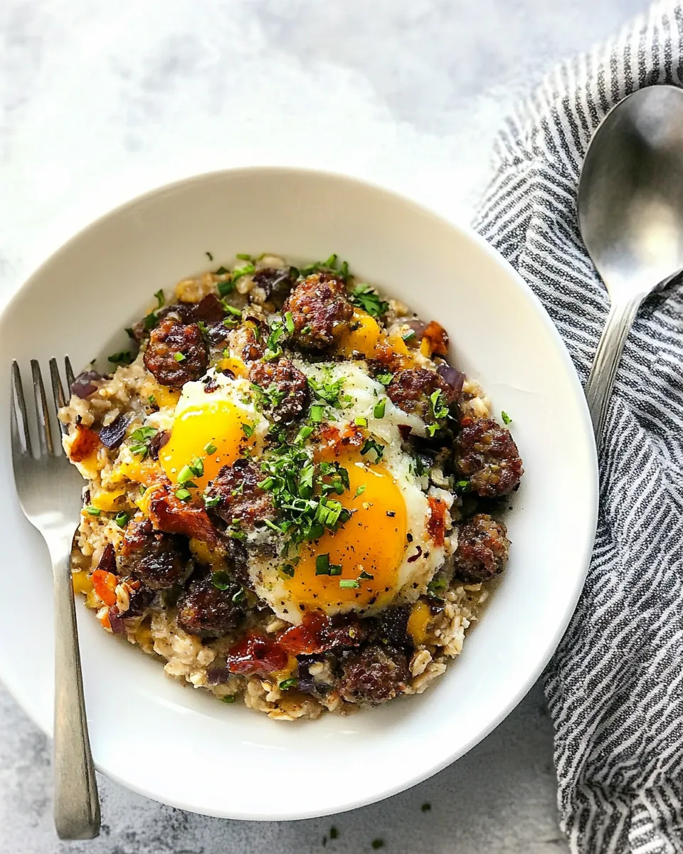 Savory Breakfast Sausage Oatmeal