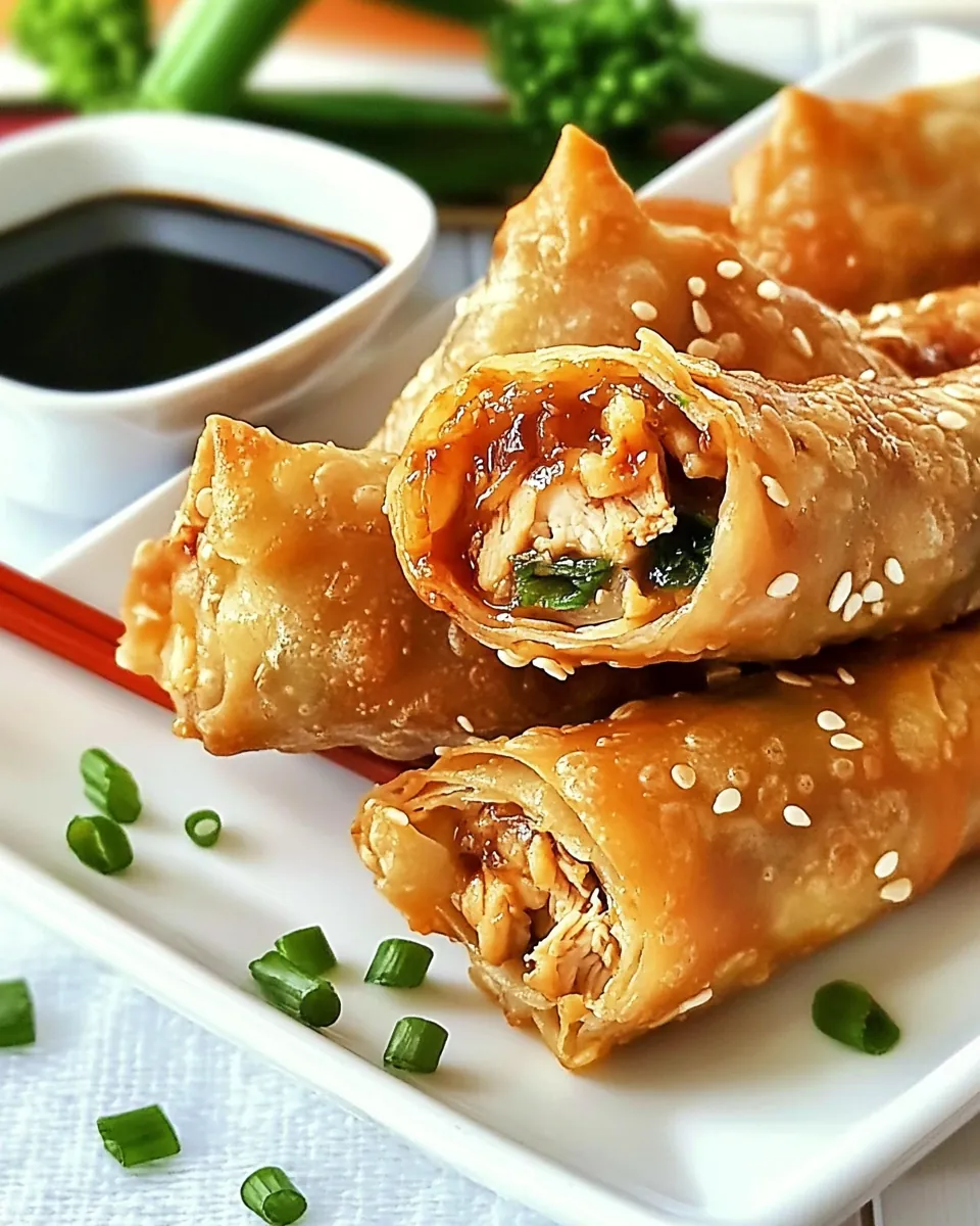 Sesame Chicken Egg Rolls