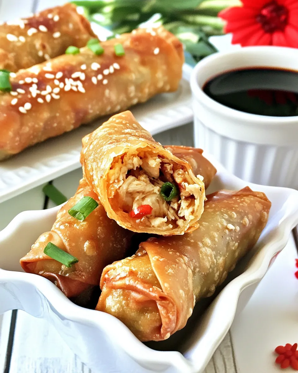Sesame Chicken Egg Rolls
