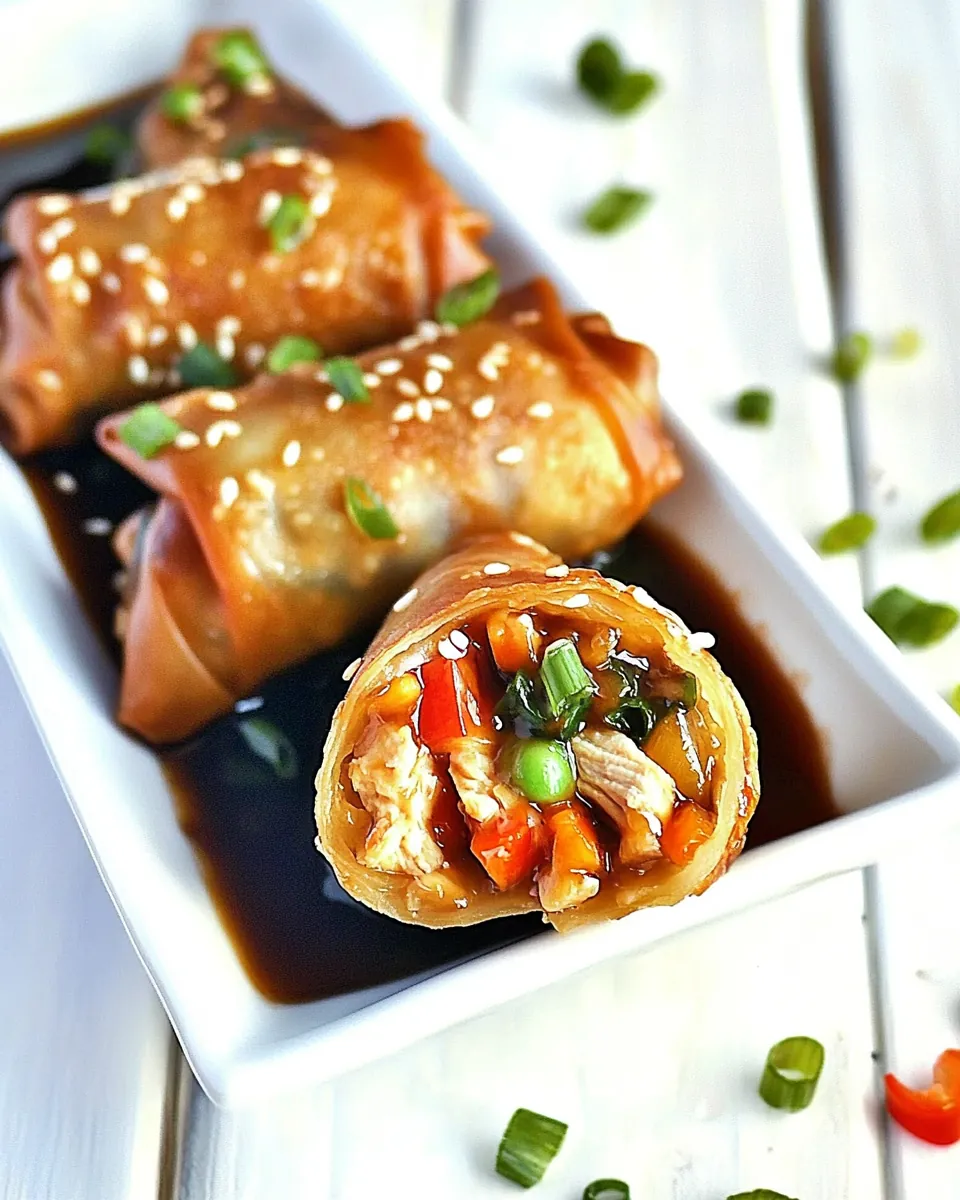 Sesame Chicken Egg Rolls