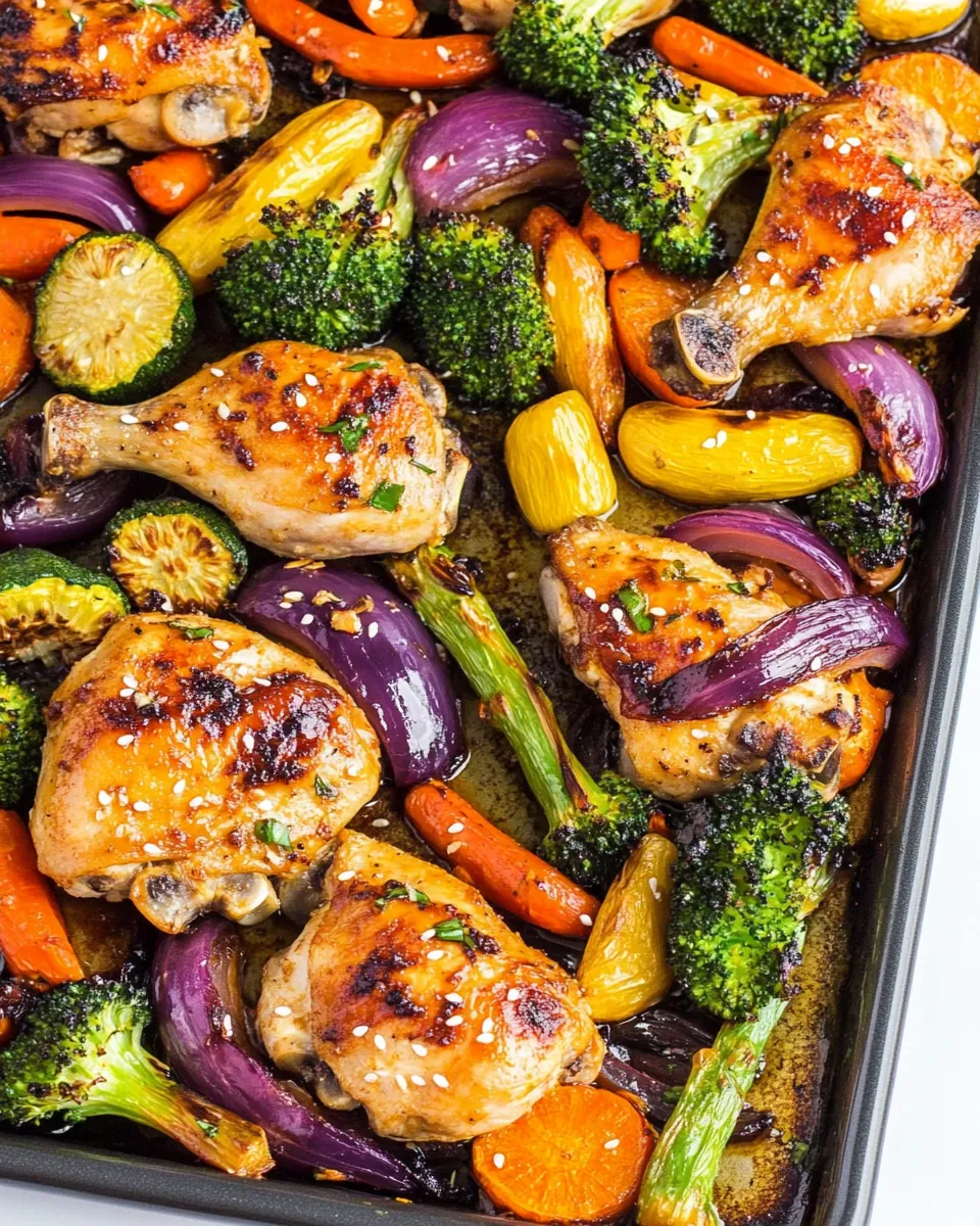 Sesame Garlic Sheet Pan Chicken and Vegetables