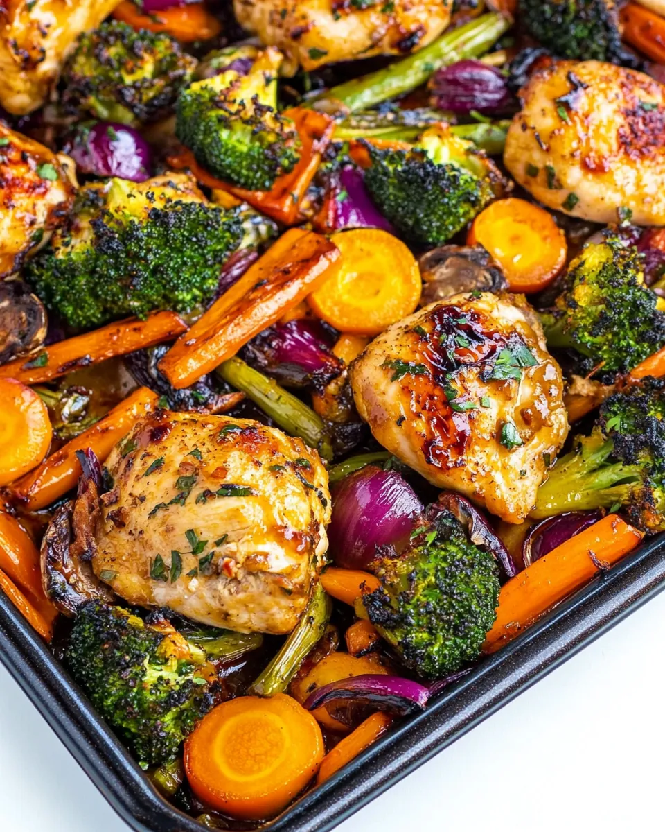 Sesame Garlic Sheet Pan Chicken and Vegetables