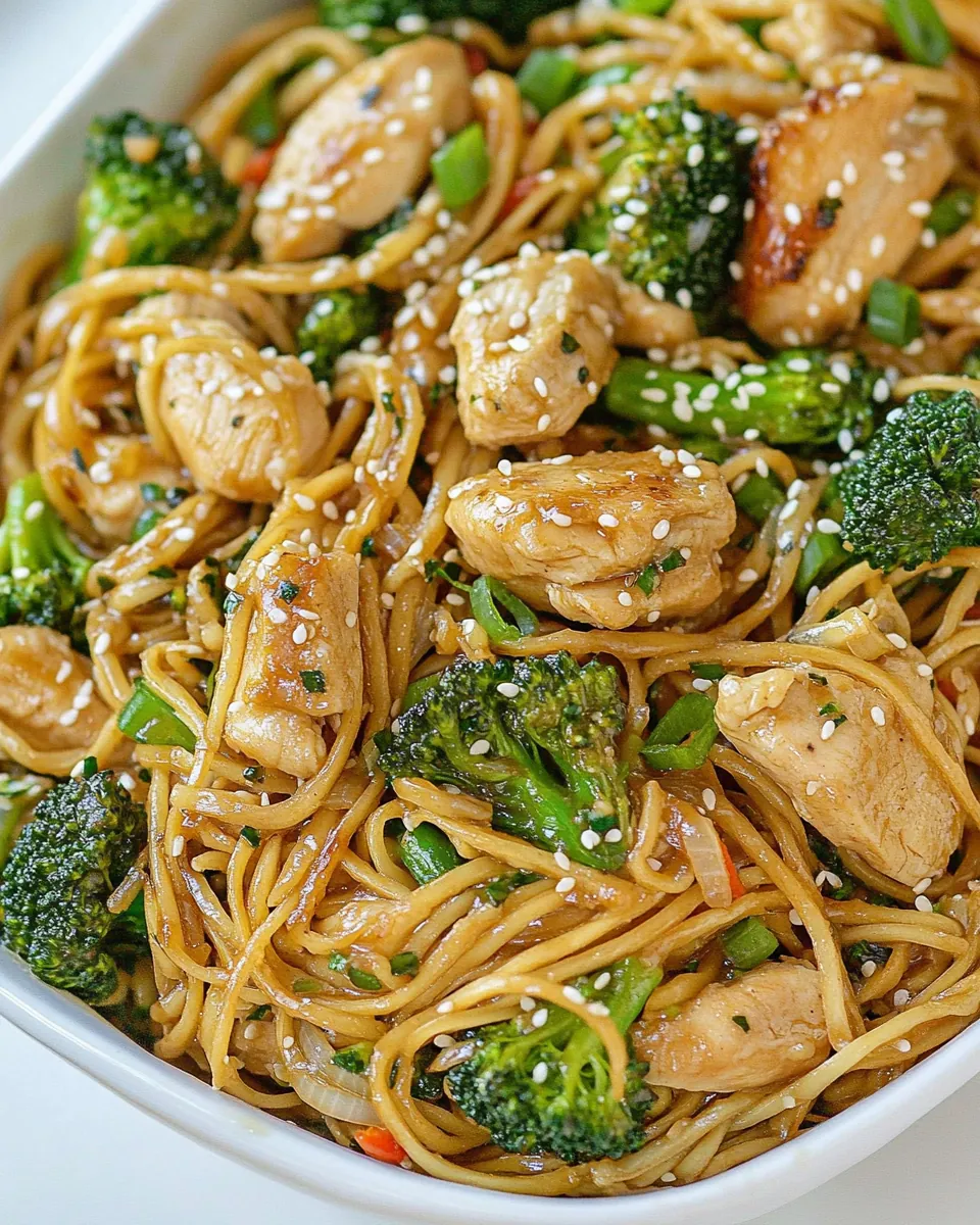 Sesame Noodles with Chicken and Broccoli