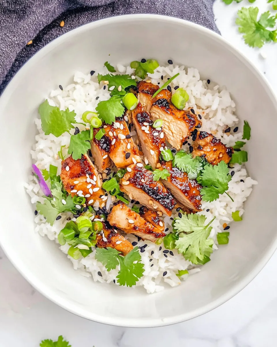 Sesame Soy Chicken with Coconut Rice