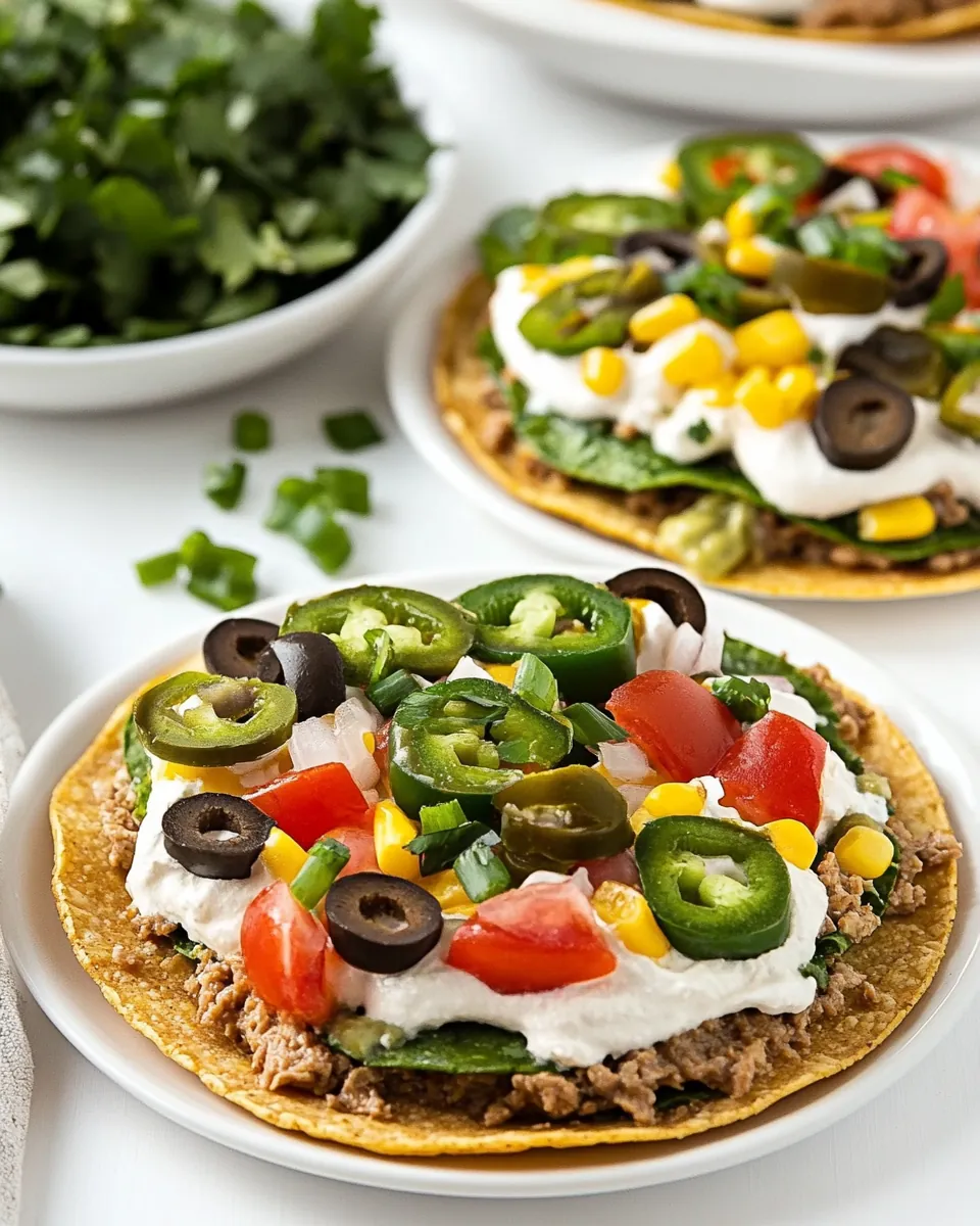 Seven Layer Dip Tostadas