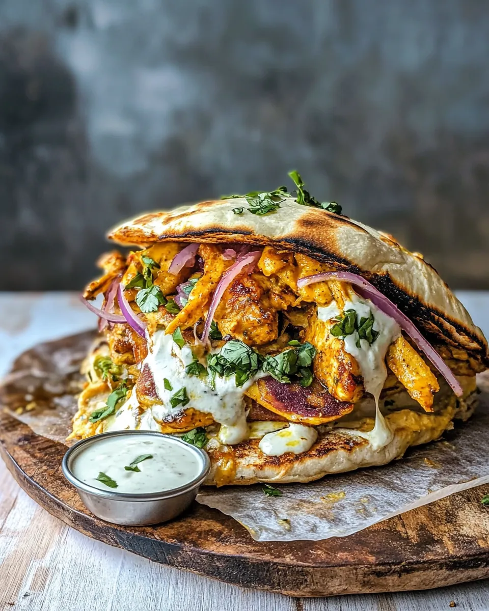 Sheet Pan Chicken Shawarma Havarti Sandwich