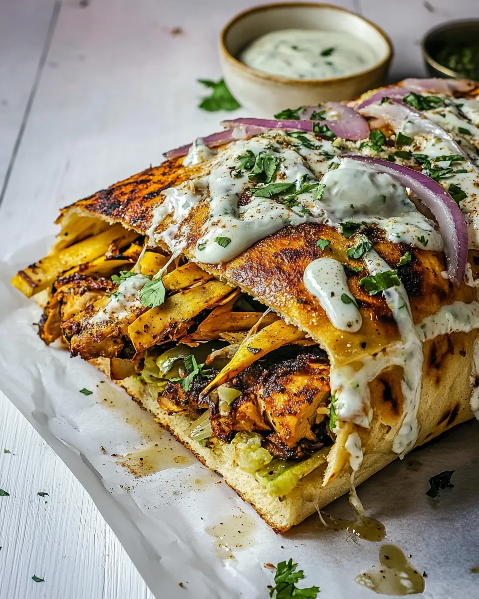 Sheet Pan Chicken Shawarma Havarti Sandwich