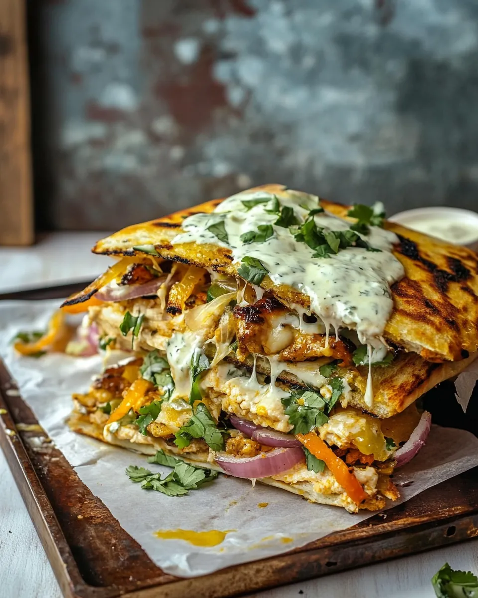 Sheet Pan Chicken Shawarma Havarti Sandwich
