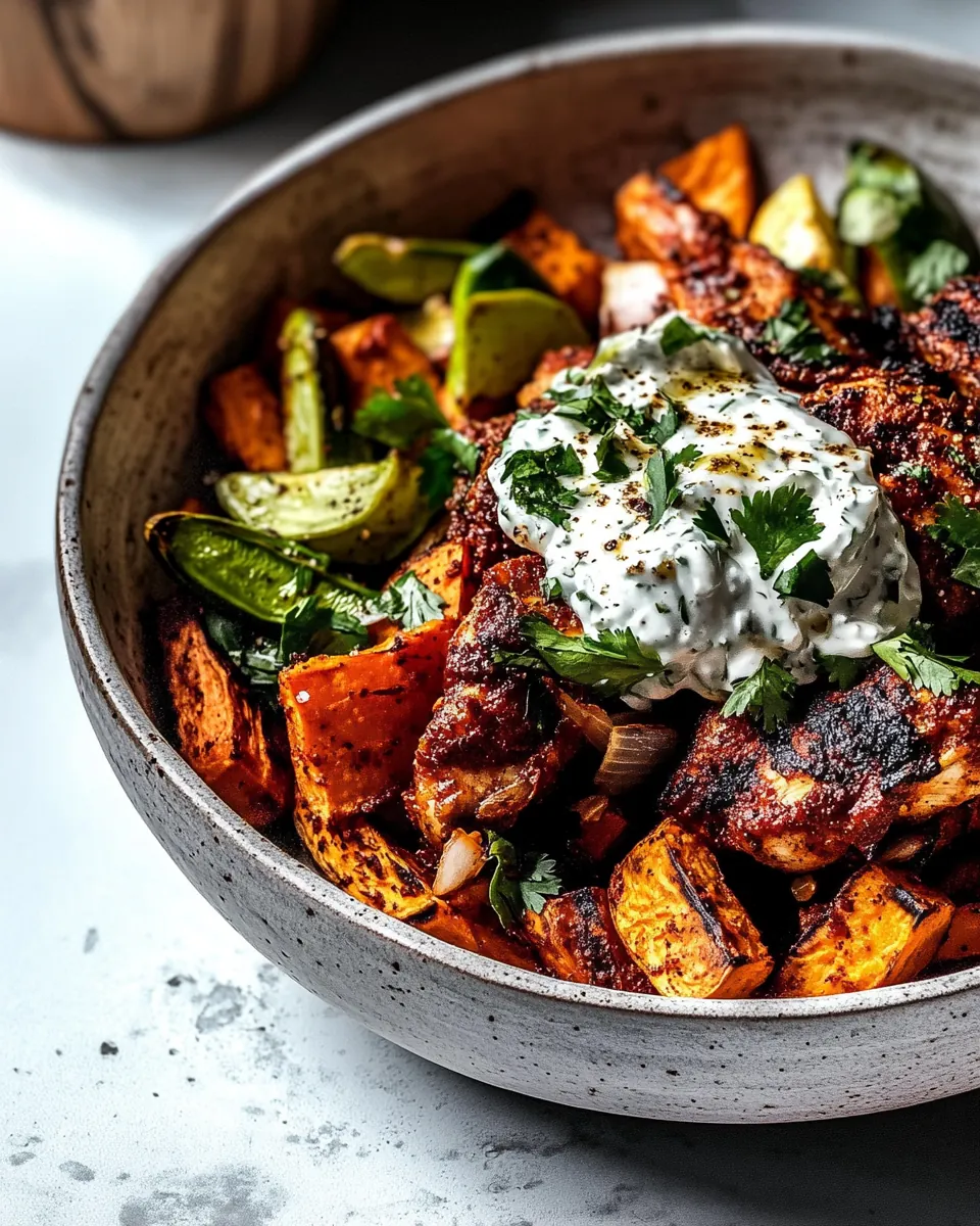 Sheet Pan Chicken Tzatziki and Sweet Potatoes
