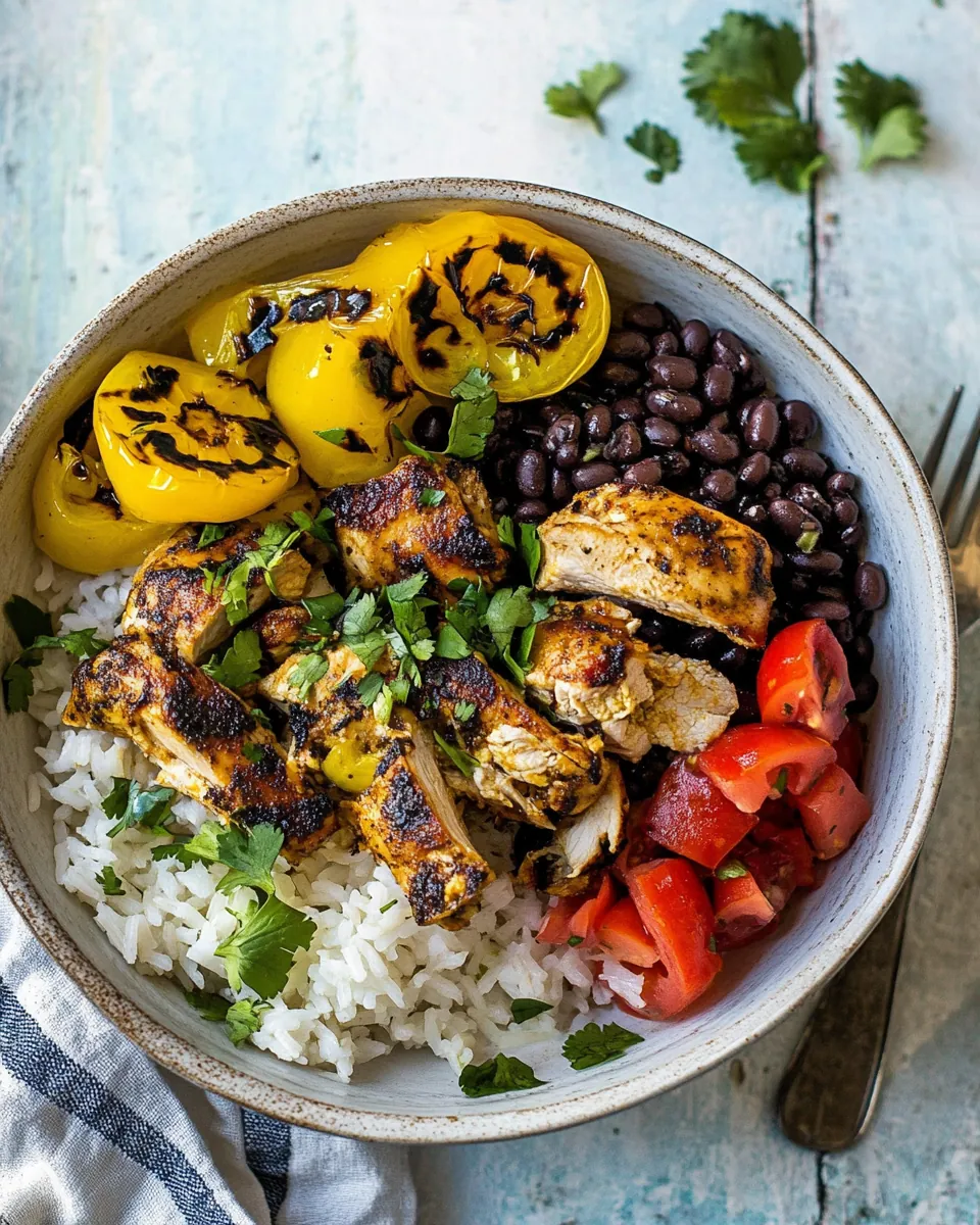 Sheet Pan Cuban Chicken and Black Bean Rice Bowl