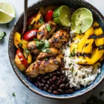 Sheet Pan Cuban Chicken and Black Bean Rice Bowl