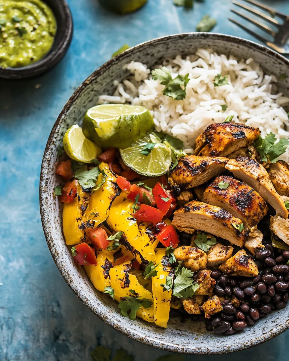 Sheet Pan Cuban Chicken and Black Bean Rice Bowl