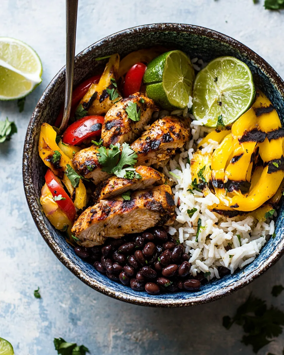 Sheet Pan Cuban Chicken and Black Bean Rice Bowl