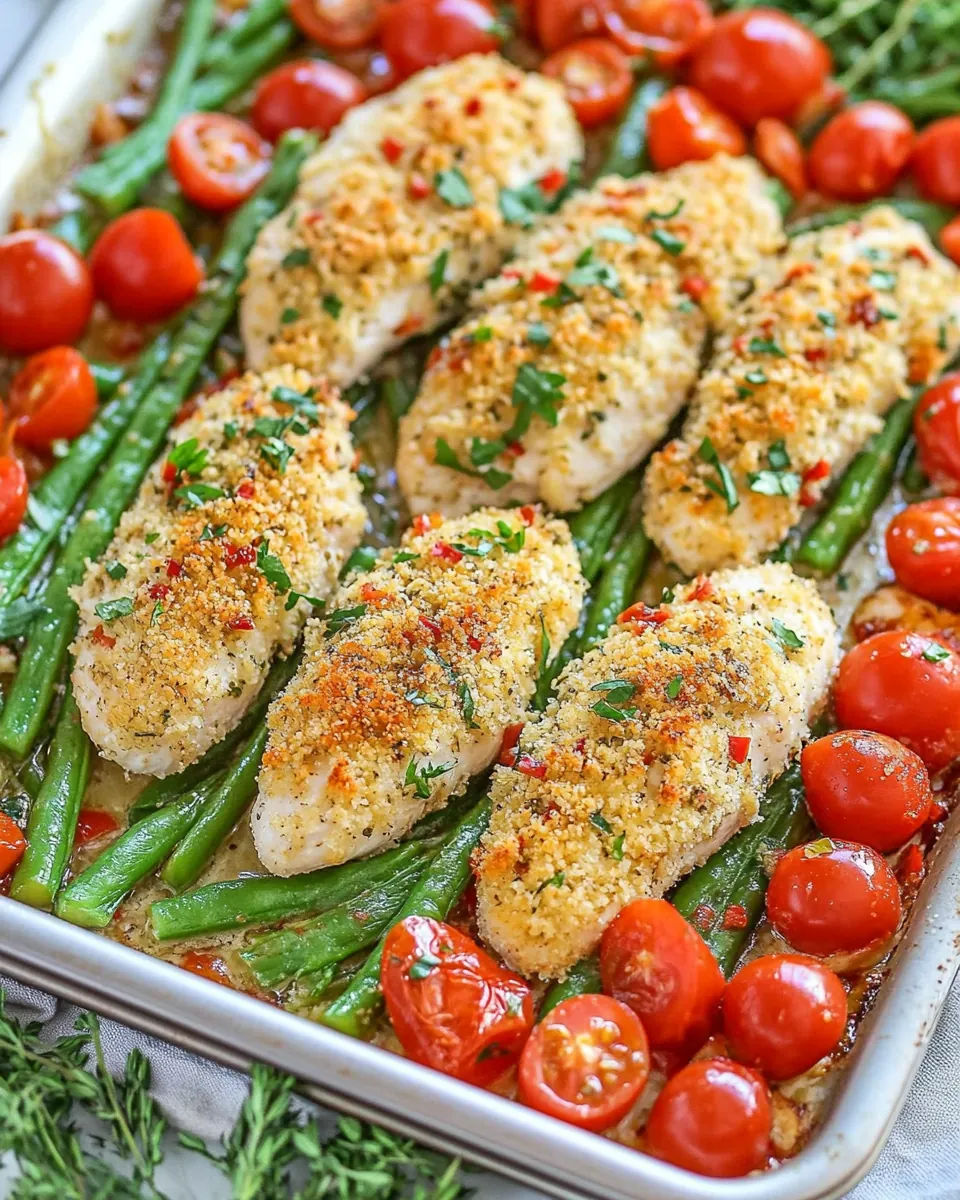Sheet Pan Garlic Parmesan Chicken Tenders with Veggies