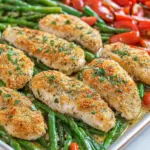 Sheet Pan Garlic Parmesan Chicken Tenders with Veggies