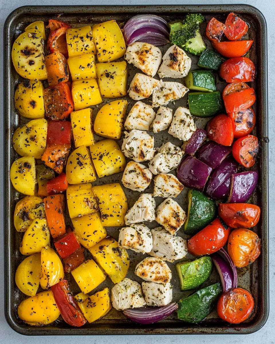Sheet Pan Greek Chicken Veggies Pita Pockets
