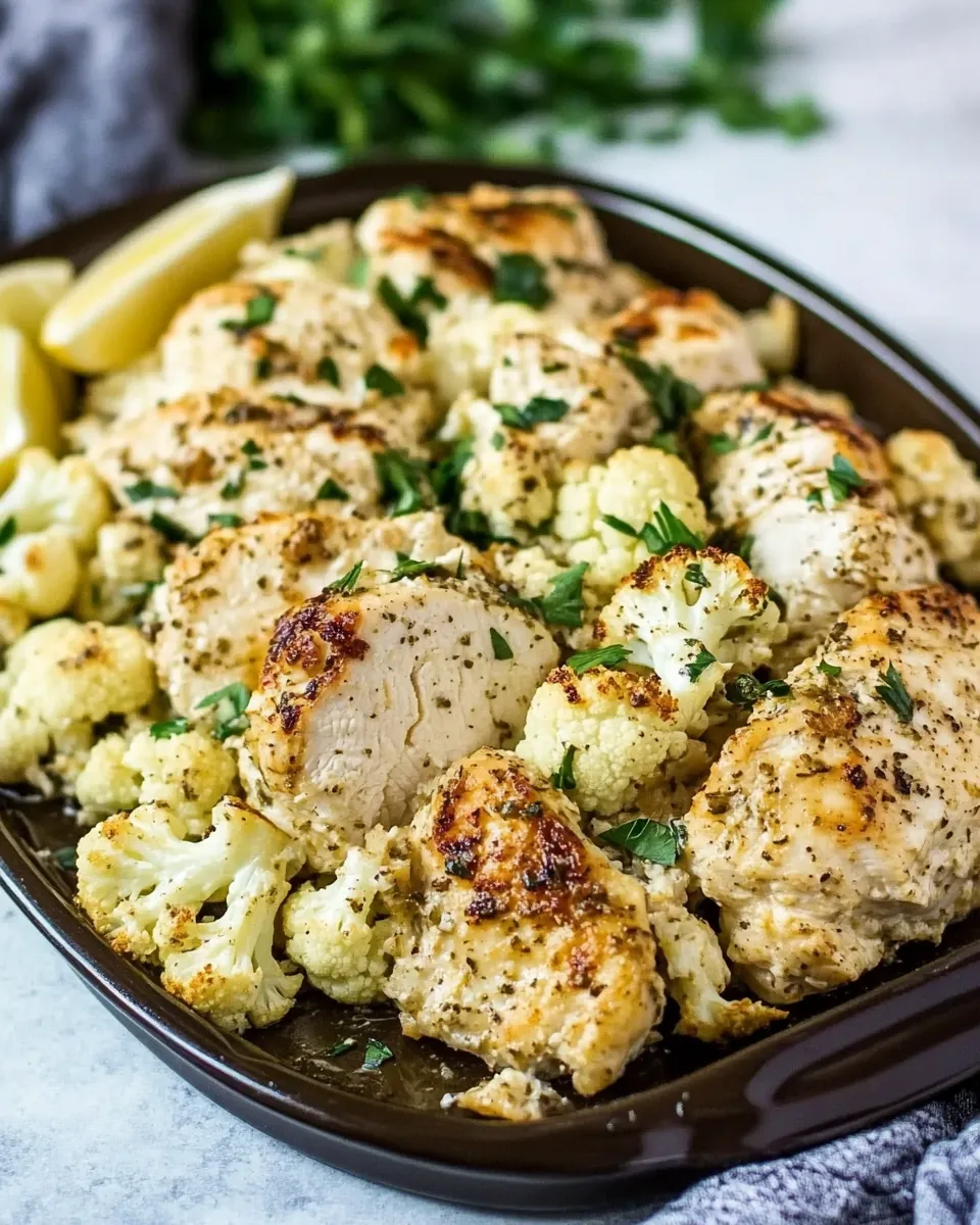 Sheet Pan Greek Chicken Cauliflower
