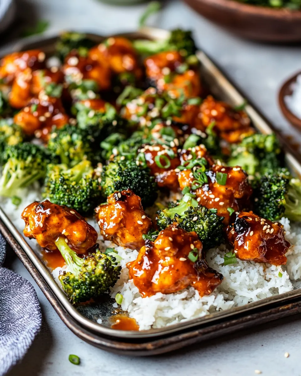 Sheet Pan Honey Buffalo Chicken with Broccoli