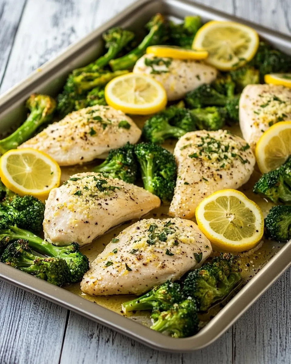 Sheet Pan Lemon Chicken with Parmesan Roasted Broccoli