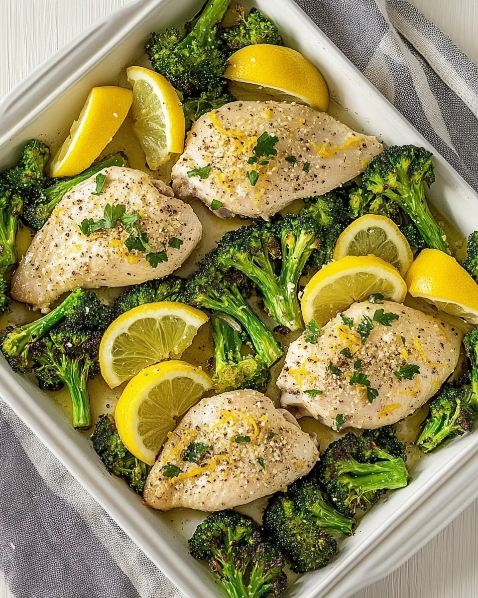 Sheet Pan Lemon Chicken with Parmesan Roasted Broccoli