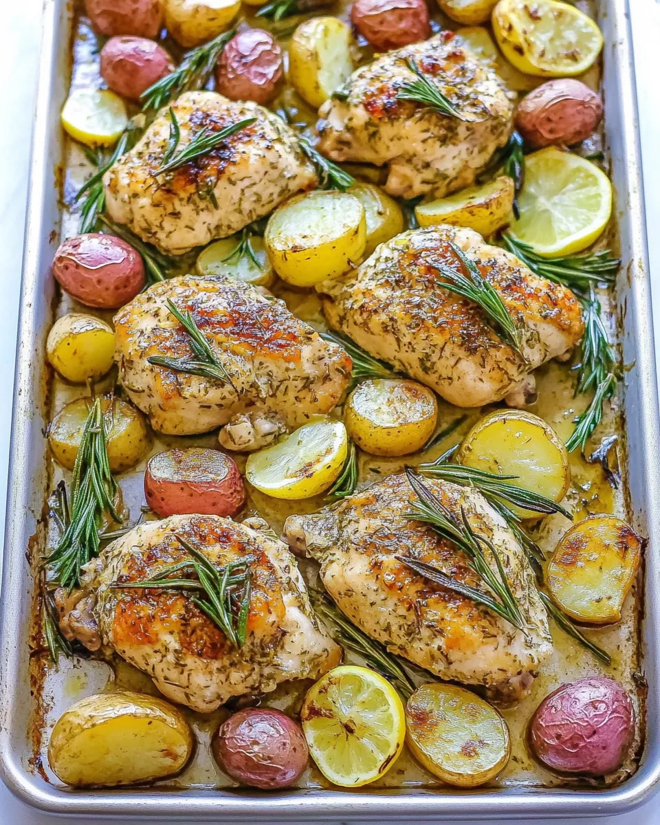 Sheet Pan Lemon Rosemary Chicken and Potatoes