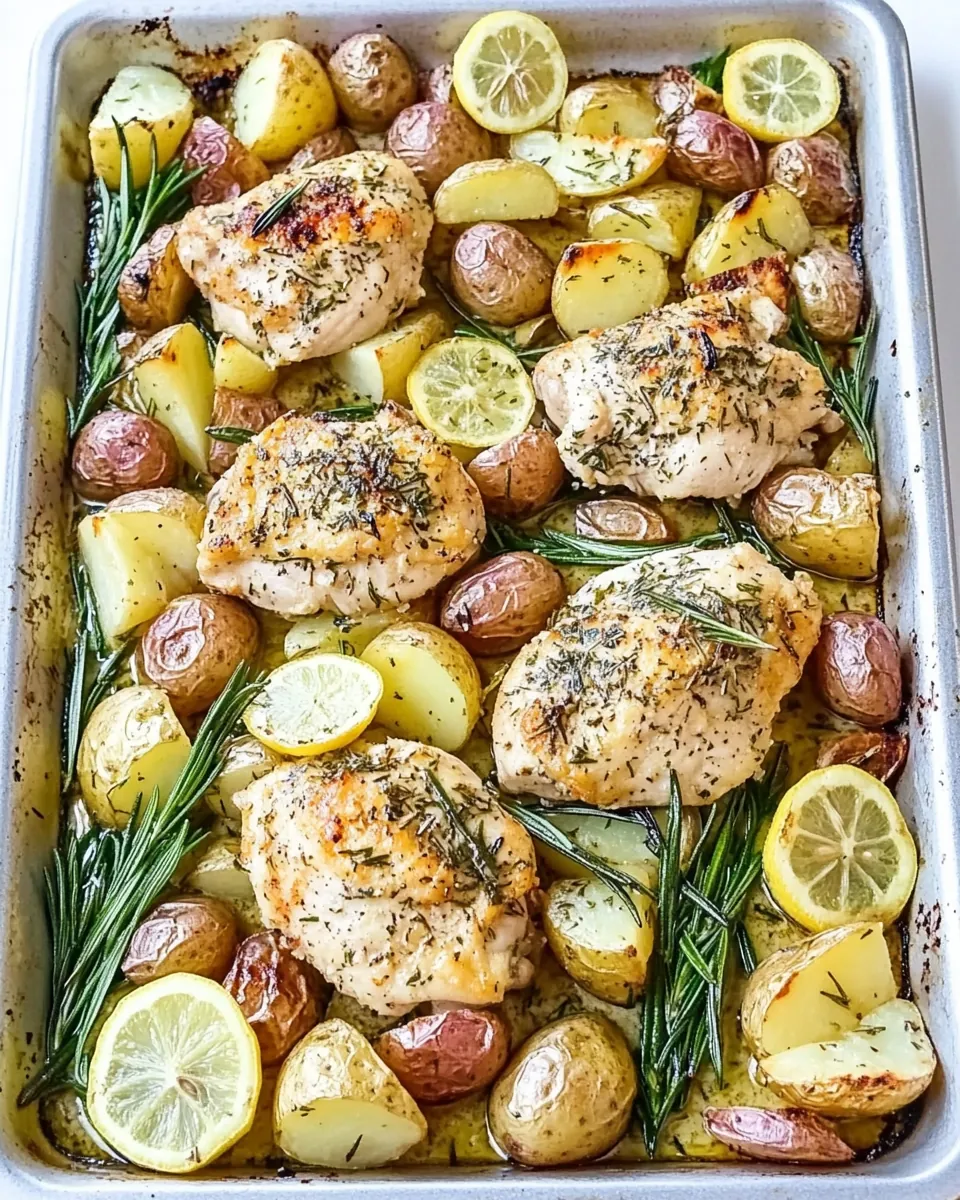 Sheet Pan Lemon Rosemary Chicken and Potatoes