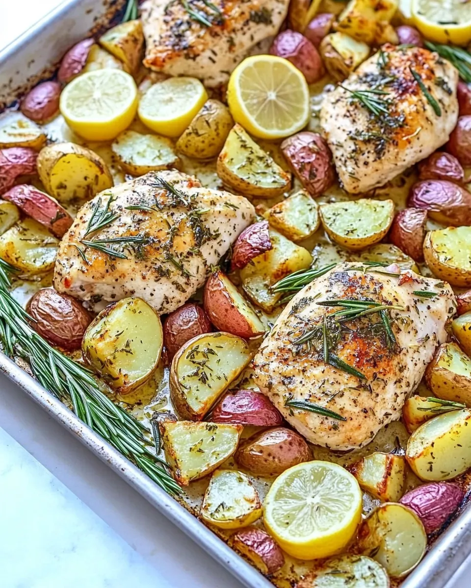 Sheet Pan Lemon Rosemary Chicken and Potatoes