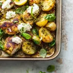 Sheet Pan Pesto Chicken and Lemon Butter Potatoes