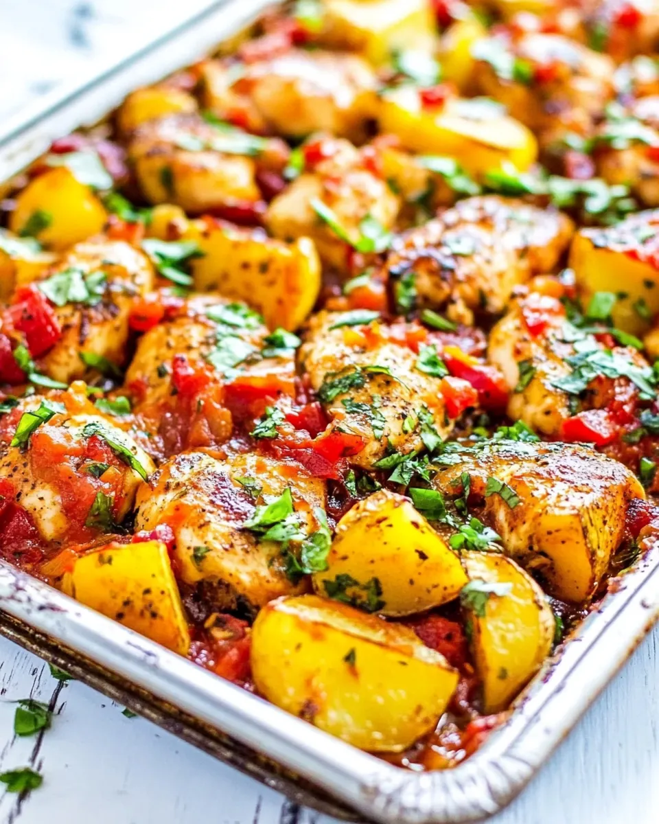 Sheet Pan Salsa Chicken and Potatoes