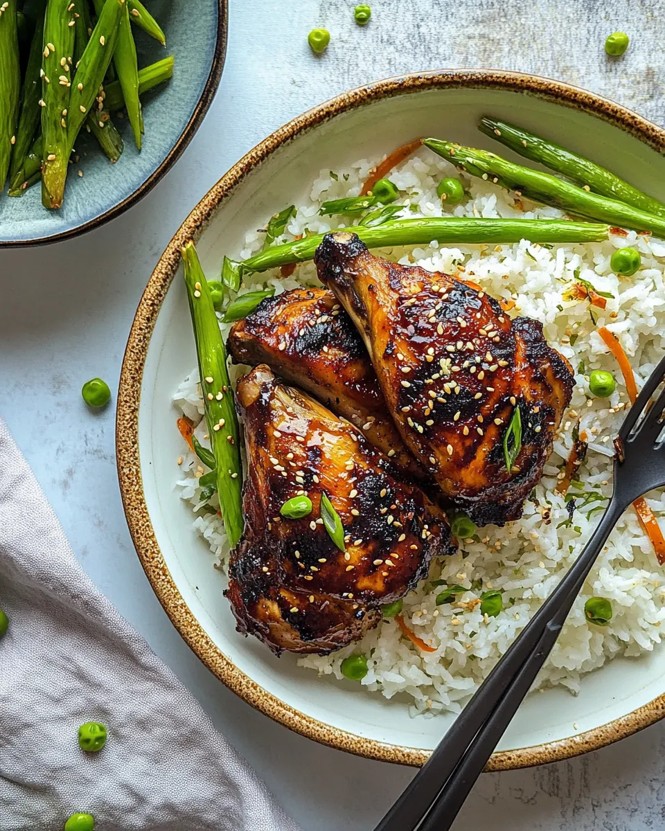 Sheet Pan Sesame Miso Chicken Coconut Rice