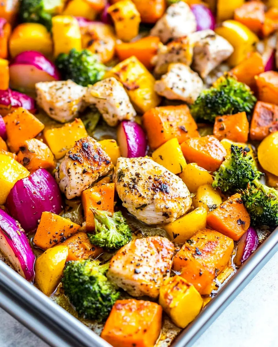 Sheet Pan Skinny Lemon Pepper Chicken and Vegetables