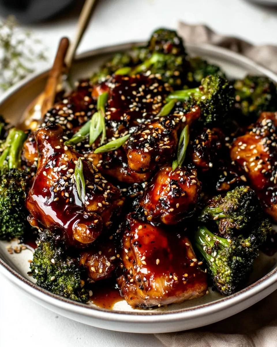 Sheet Pan Sticky Ginger Soy Chicken and Broccoli