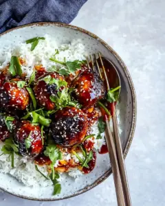 Sheet Pan Sticky Gochujang Chicken Meatballs