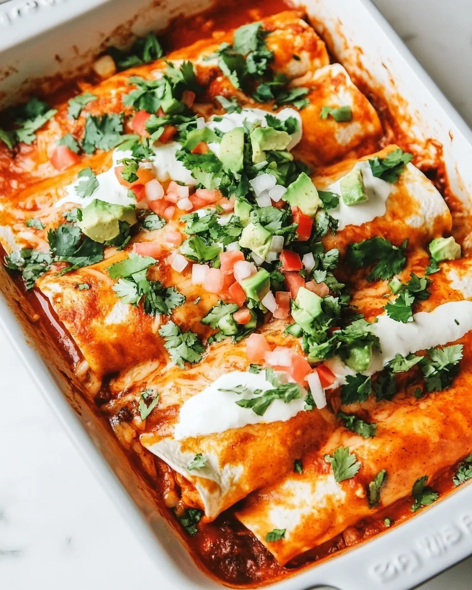 Shredded Chicken Enchiladas