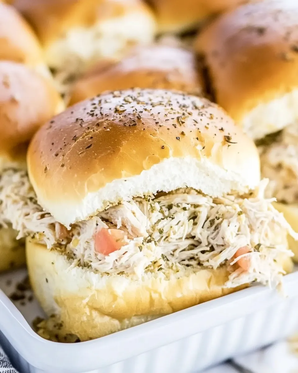 Shredded Chicken Sliders