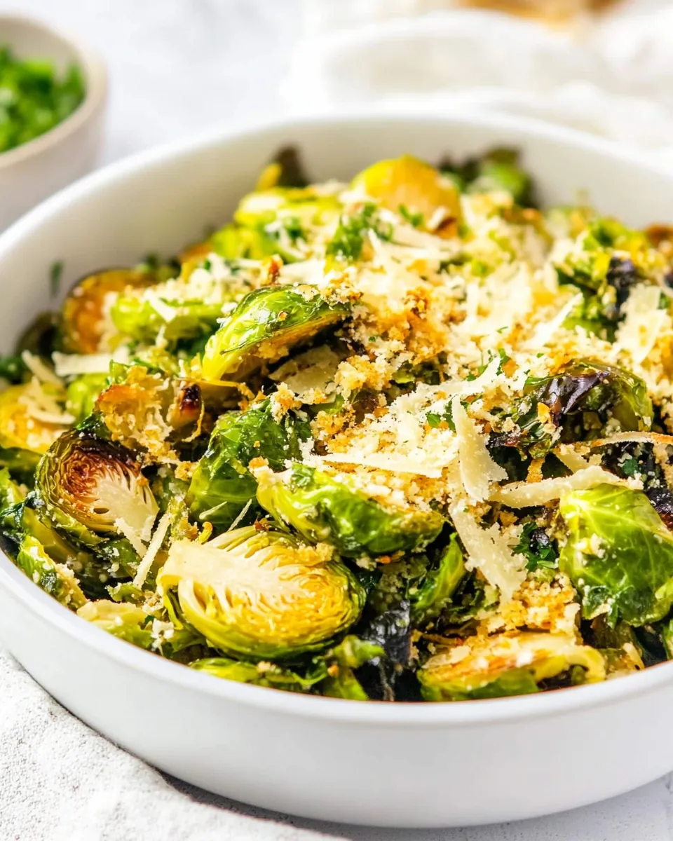 Shredded Parmesan Brussels Sprouts